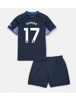 Billige Tottenham Hotspur Cristian Romero #17 Bortedraktsett Barn 2023-24 Kortermet (+ Korte bukser)